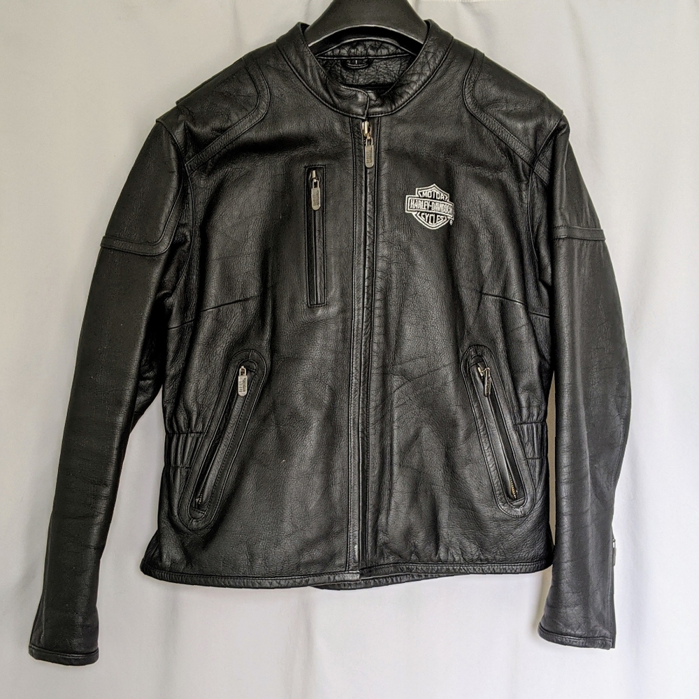 Harley Davidson lined leather coat